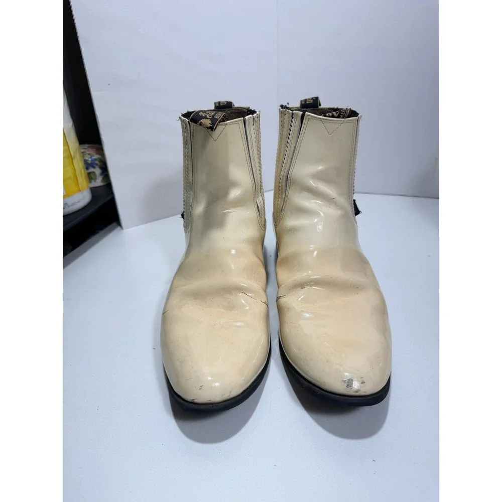 Falcon Bota Botin set 2 pairs Cream & black Patent Leather Chelsea Boots Mexico